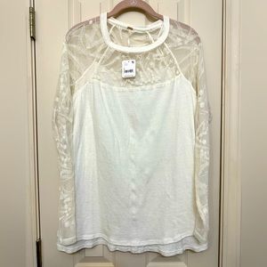 Free People Beige Top Size Large